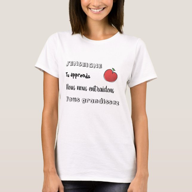 T-shirt J'enseigne, tu... (Devant)