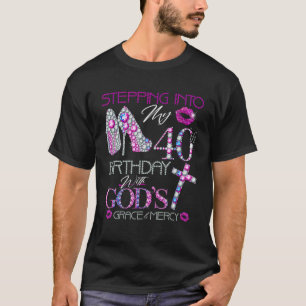 T-shirt J'entre dans mon 40e anniversaire avec grâce des d