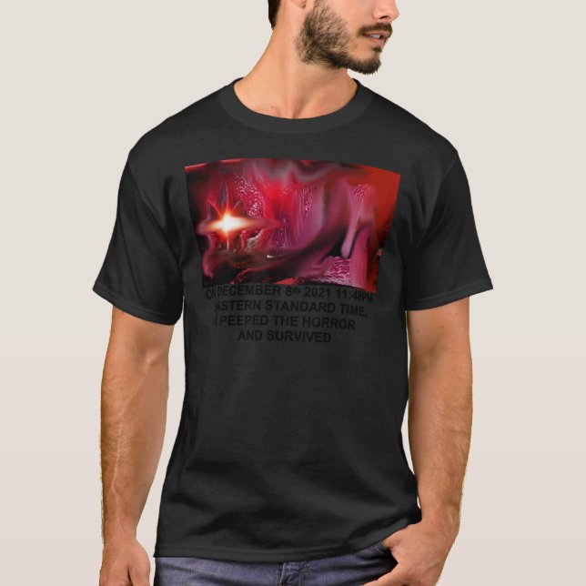 T-shirt jerma985 I PEEPED THE HORROR AND SURVIVED Premium  (Devant)