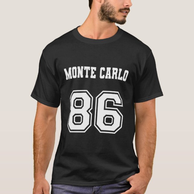 T-shirt Jersey Style Monte Carlo 86 1986 Old School Muscle (Devant)