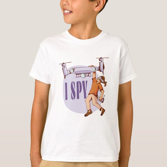 T-shirt J'espionne pour les pilotes de drones et les enfan (Devant)