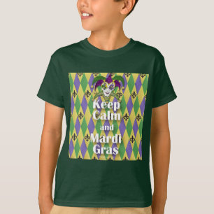 T-shirt Jester Mask Keep Calm and Mardi Gras