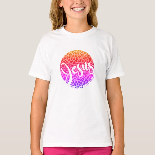 T-shirt Jésus A De Grands Plans Pour Moi Empreinte de léop (Devant)