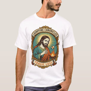 T-shirt Jésus a laissé tomber la guimauve Feu de camp Fête