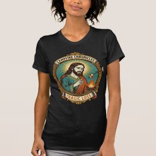 T-shirt Jésus a laissé tomber la guimauve Feu de camp Fête