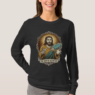 T-shirt Jésus a laissé tomber le savon glissant sous la do