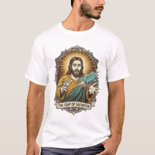 T-shirt Jésus a laissé tomber le savon glissant sous la do