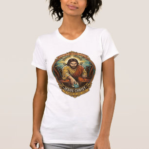 T-shirt Jésus a laissé tomber son téléphone entre les sièg