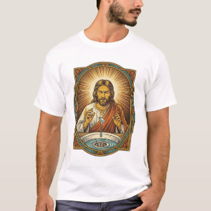 T-shirt Jésus a laissé tomber une lentille de contact dans