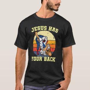 T-shirt Jésus A Ton Dos Bjj Brésilien Jiu Jitsu