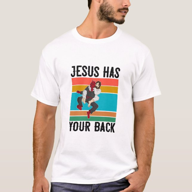T-shirt Jésus A Ton Dos Brésilien Jiu Jitsu Don Chris (Devant)
