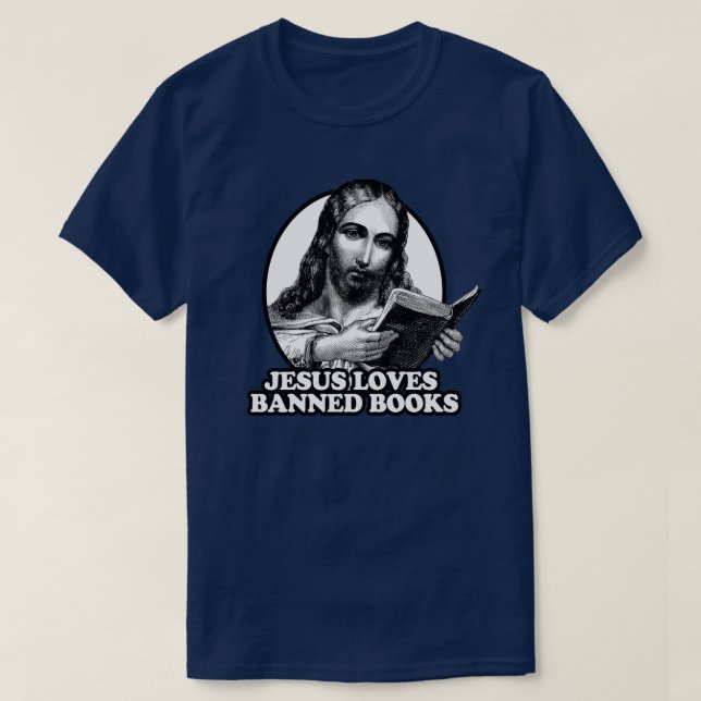 T-shirt Jésus aime les livres interdits (Design devant)