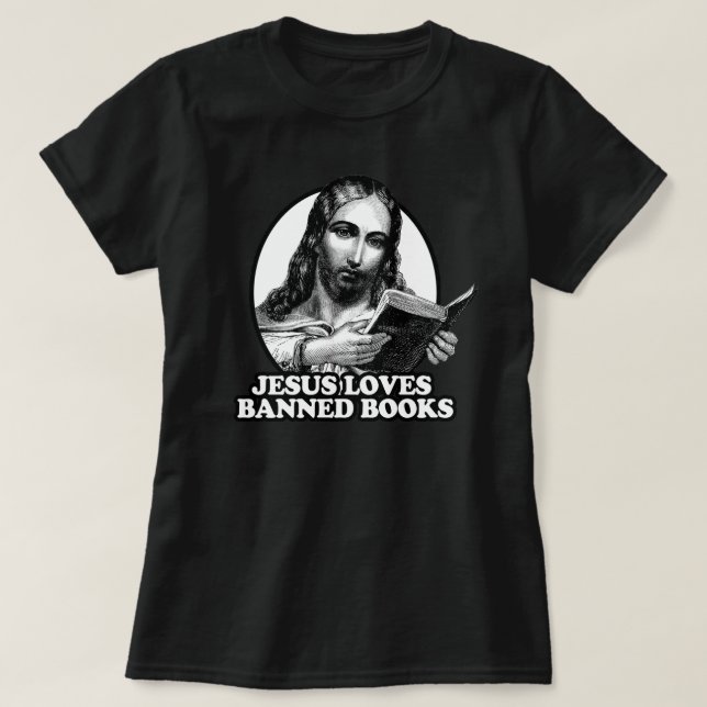 T-shirt Jésus aime les livres interdits (Design devant)