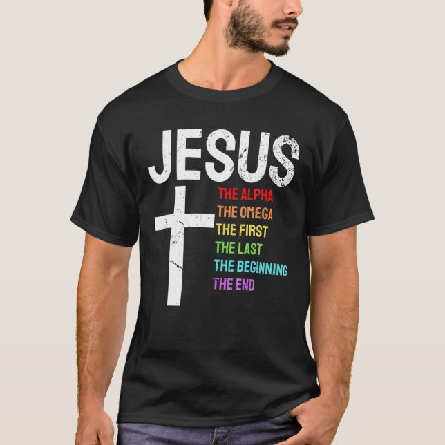 T-shirt Jésus Alpha Omega Premier Dernier Début Fin Christ (Devant)