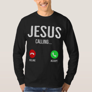 T-shirt Jésus Appelant Téléphone Cellulaire Écran D'Appel 