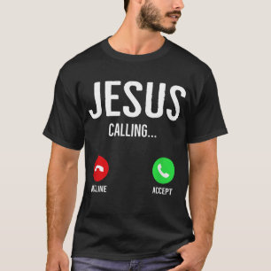 T-shirt Jésus Appelant Téléphone Cellulaire Écran D'Appel