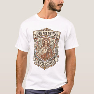 T-shirt Jésus Art Nouveau Affiche Sacrée Jésus Art Nouvea
