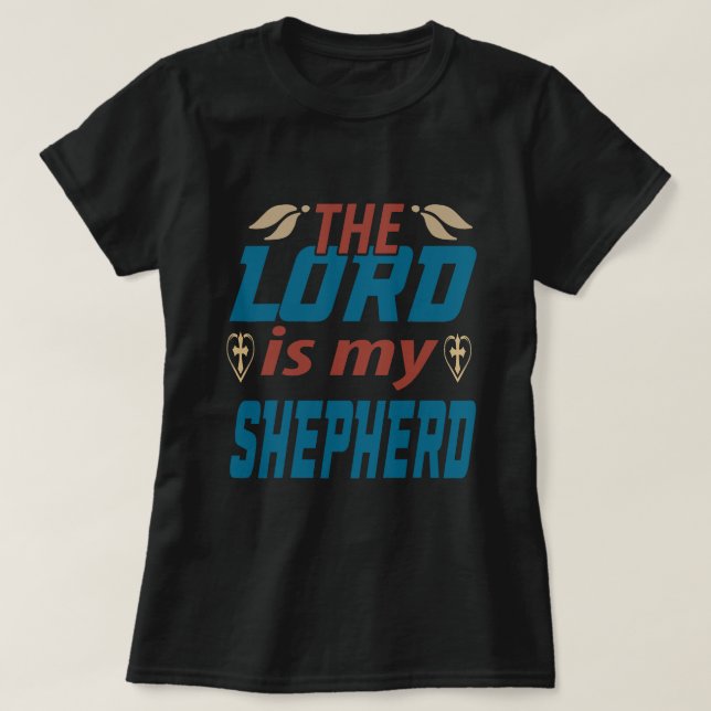 T-shirt Jésus Bible Verse Psaume 23 Le Seigneur Est Mon Be (Design devant)