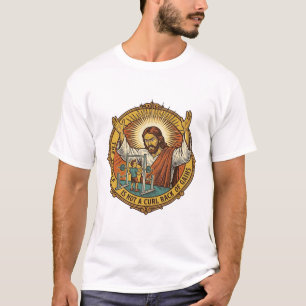 T-shirt Jésus Boucles de biceps en colère Rack de squat Gy
