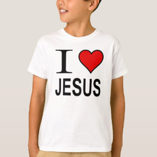 T-shirt Jésus cadeaux J'aime le logo de Jésus sur le t-shi