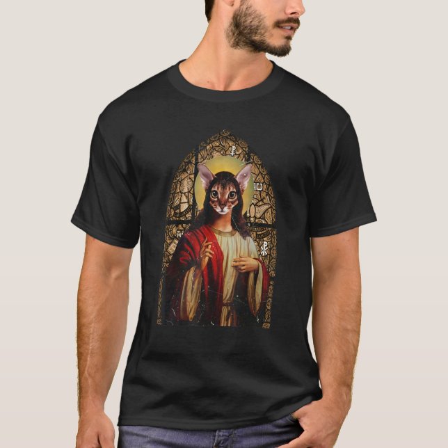 T-shirt Jesus Cat for Christians Cat (Devant)