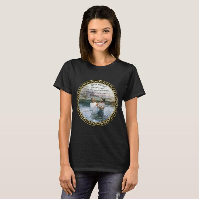 T-shirt Jésus Christ Baptême image deux (Devant entier)
