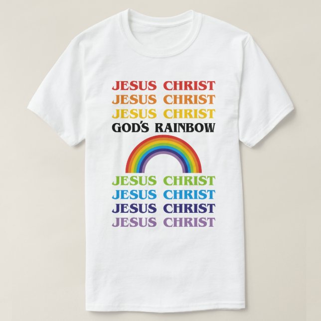 T-shirt Jésus-Christ de l'arc-en-ciel de Dieu (Design devant)