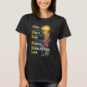 T-shirt Jesus Christian Gospel Drapeau américain 4 juillet