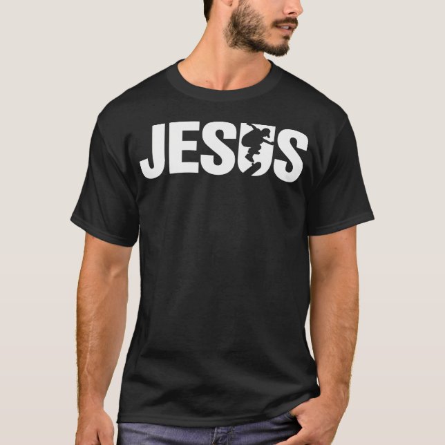 T-shirt Jesus Christian Skateboard Cool Skate Design Tshi (Devant)