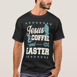 T-shirt Jesus Coffee And Easter Fish Symbol Christian Chur