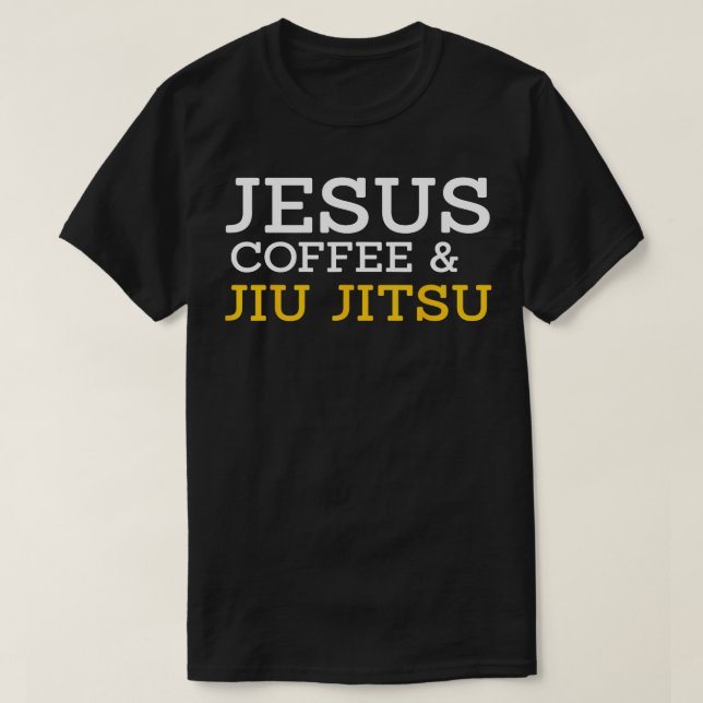 T-shirt Jesus Coffee Jiu Jitsu Cool Combat BJJ MIXED MARTI (Design devant)