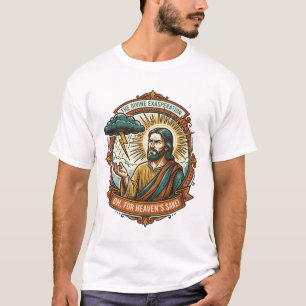 T-shirt Jésus contrarié Nuage de pluie sombre Foudre Météo