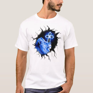 T-shirt Jesus Cracked Electric Lion