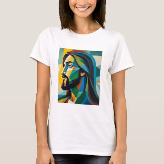 T-shirt Jésus dans le cubisme vert 6