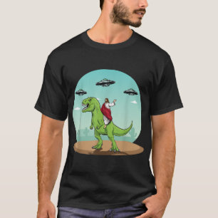 T-shirt Jesus équitation A Dinosaur Drôle Bigfoot UFO Alie