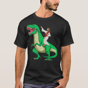 T-shirt Jesus équitation Dinosaur drôle Parodie Tyrannosau