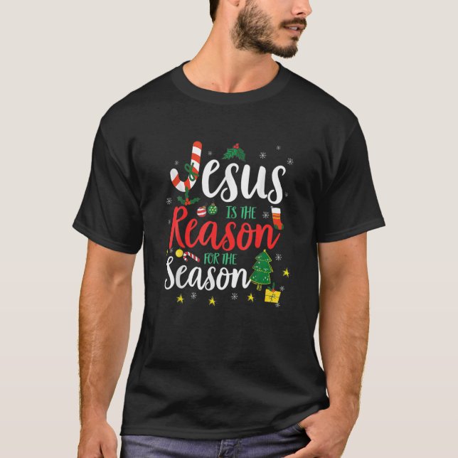T-shirt Jésus Est La Raison De La Saison Foi Chrétienne (Devant)