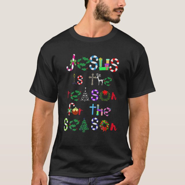 T-shirt Jésus Est La Raison De La Saison Mignonne Noël (Devant)