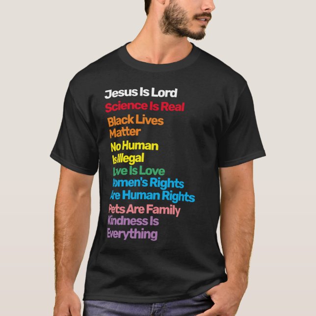 T-shirt Jésus est le Seigneur La science est une vraie mat (Devant)