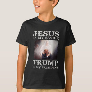 T-shirt Jésus Est Mon Sauveur Trump Est Mon Président