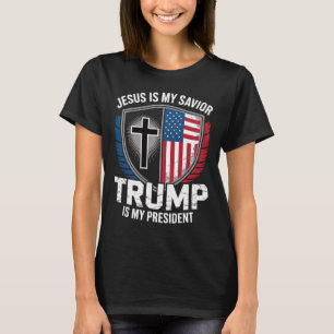 T-shirt Jésus est mon sauveur Trump est mon président pro-