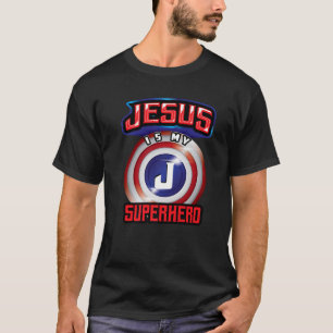 T-shirt Jésus est mon super-héros Cadeau chrétien mignon e