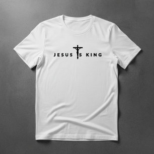 T-shirt Jésus Est Roi Texte Noir