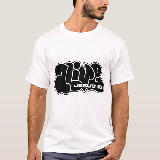 T-shirt Jésus est un Graffiti vivant (Devant)