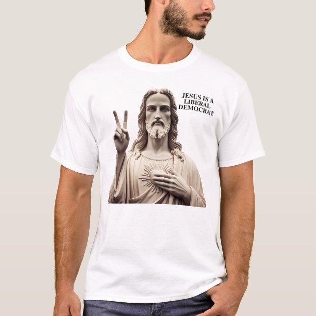 T-shirt Jésus est un libéral-démocrate (Devant)