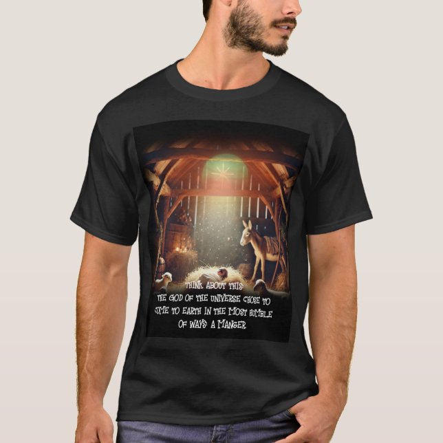 T-shirt Jésus est venu dans un Manger (Devant)