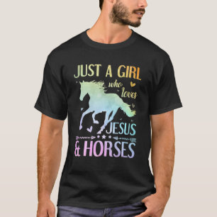 T-shirt Jésus Et Chevaux, Cadeaux Chevaux Pour Filles, Fem