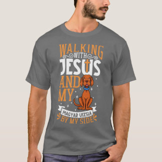 T-shirt Jésus et chien Magyar Vizsla