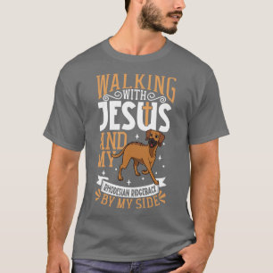 T-shirt Jésus et chien Rhodesian Ridgeback