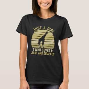 T-shirt Jésus Et Giraffes Christian Fille Et Femmes